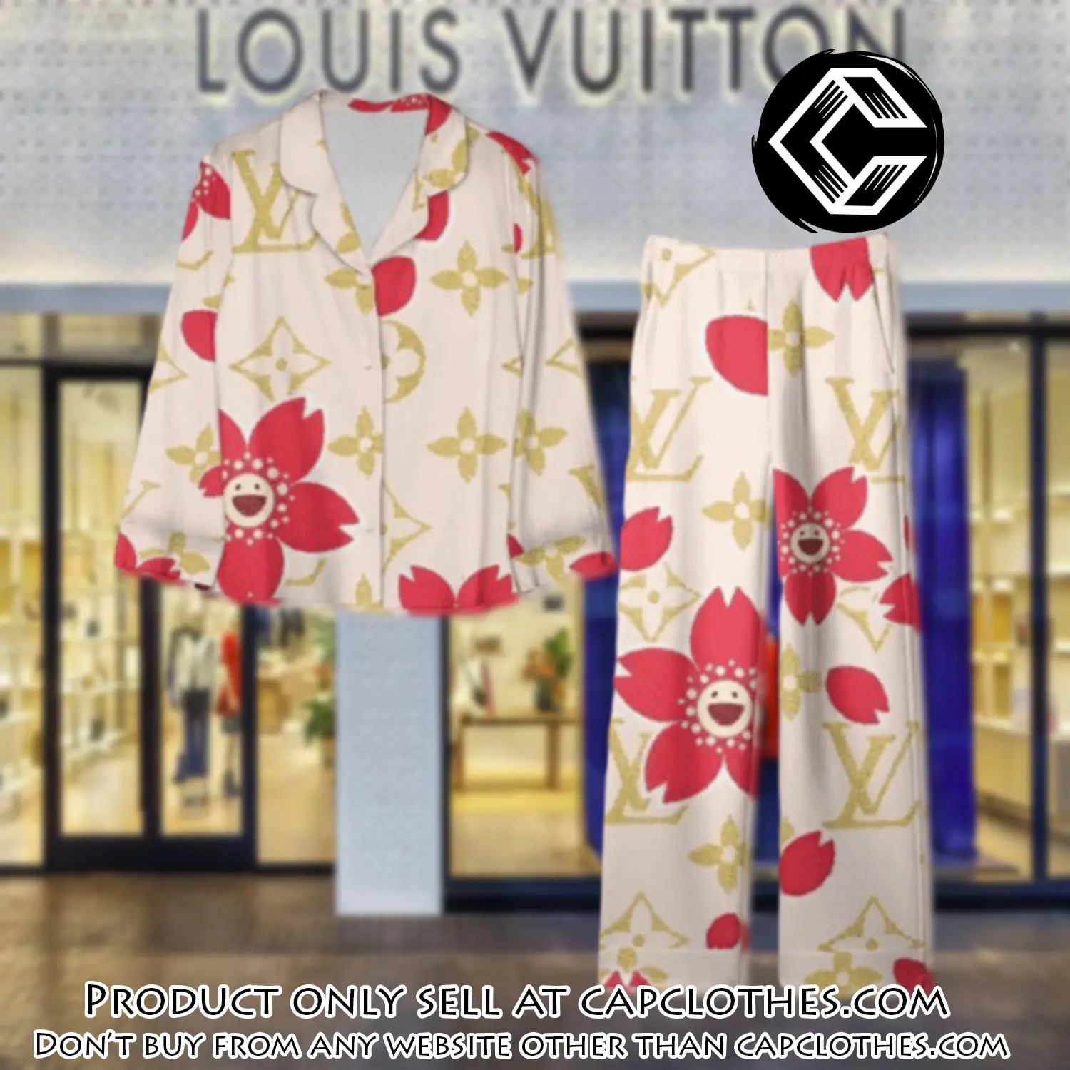 Trending luxury lv satin pajama set pjs1091 cc1726016